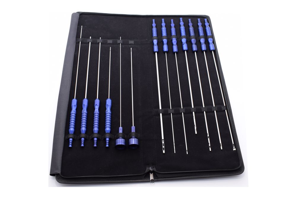 Super Fixed Handle Liposuction Cannula Set of 13 Pieces, Full Body Liposuction Kit